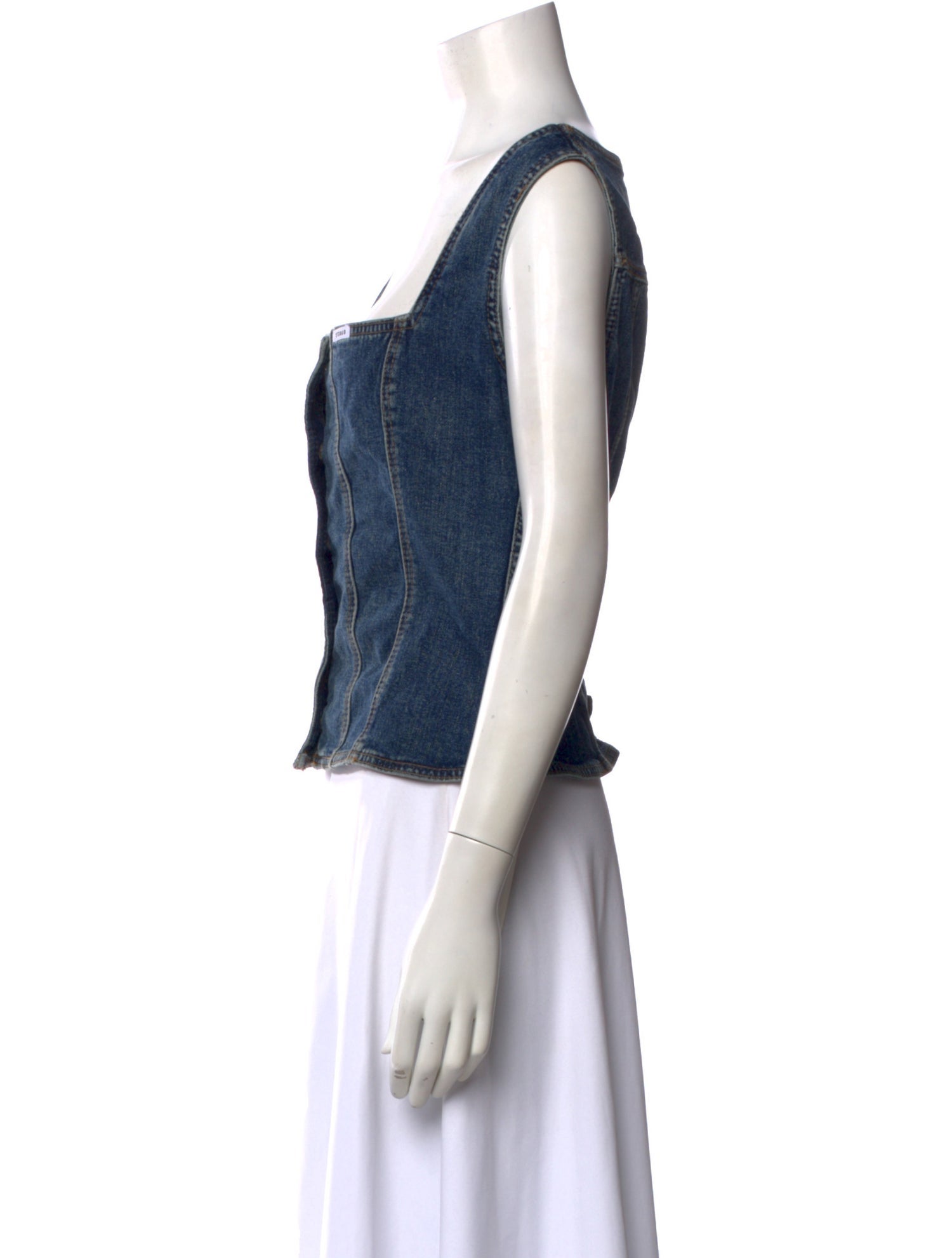 Staud + Wrangler Square Neckline Sleeveless Top