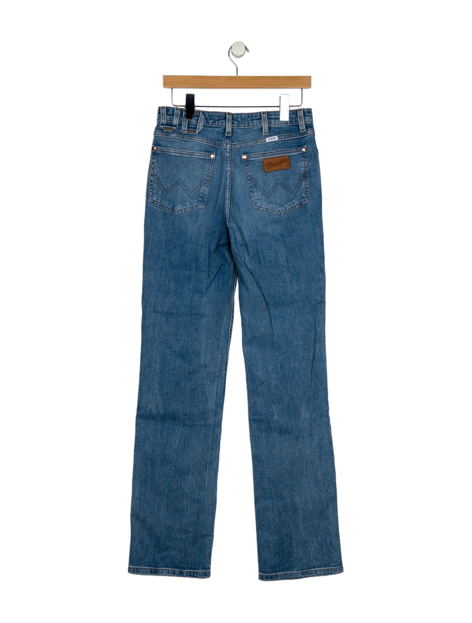 Staud + Wrangler Mid-Rise Straight Leg Jeans