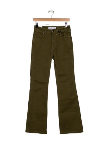 Pre-owned Staud High-rise Flared Jeans W/ Tags In Green