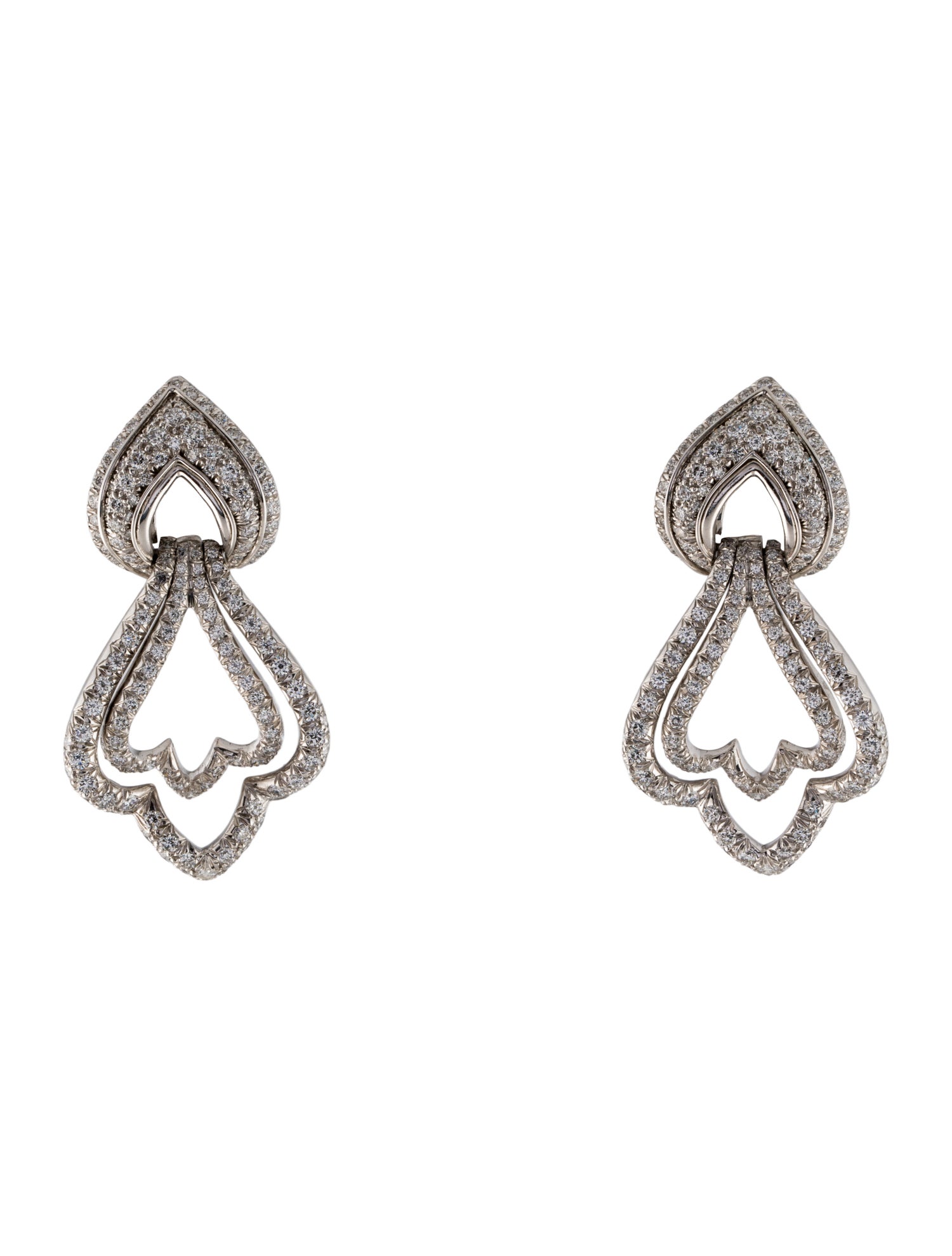 Henry Dunay Vintage Platinum 3.95ctw Diamond Earclip Drop Earrings