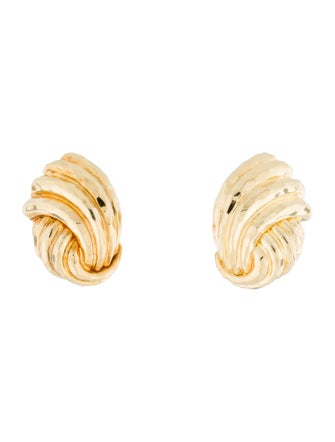 Henry Dunay 18K Hammered Clip-On Earrings