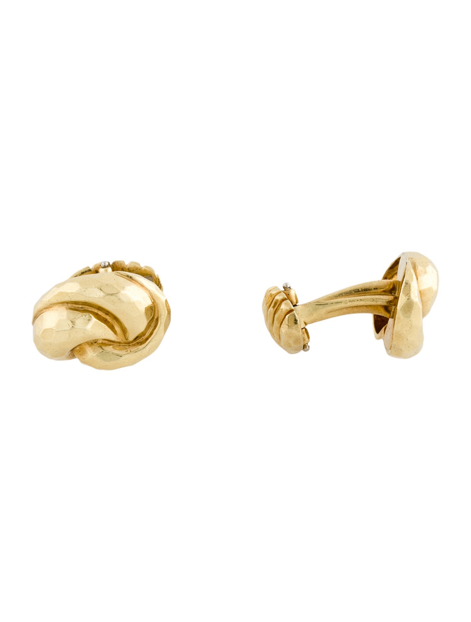 Henry Dunay 18K Hammered Cufflinks