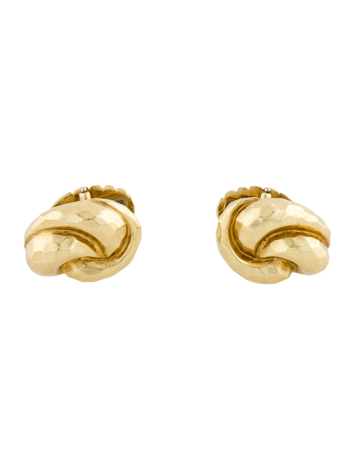 Henry Dunay 18K Hammered Cufflinks