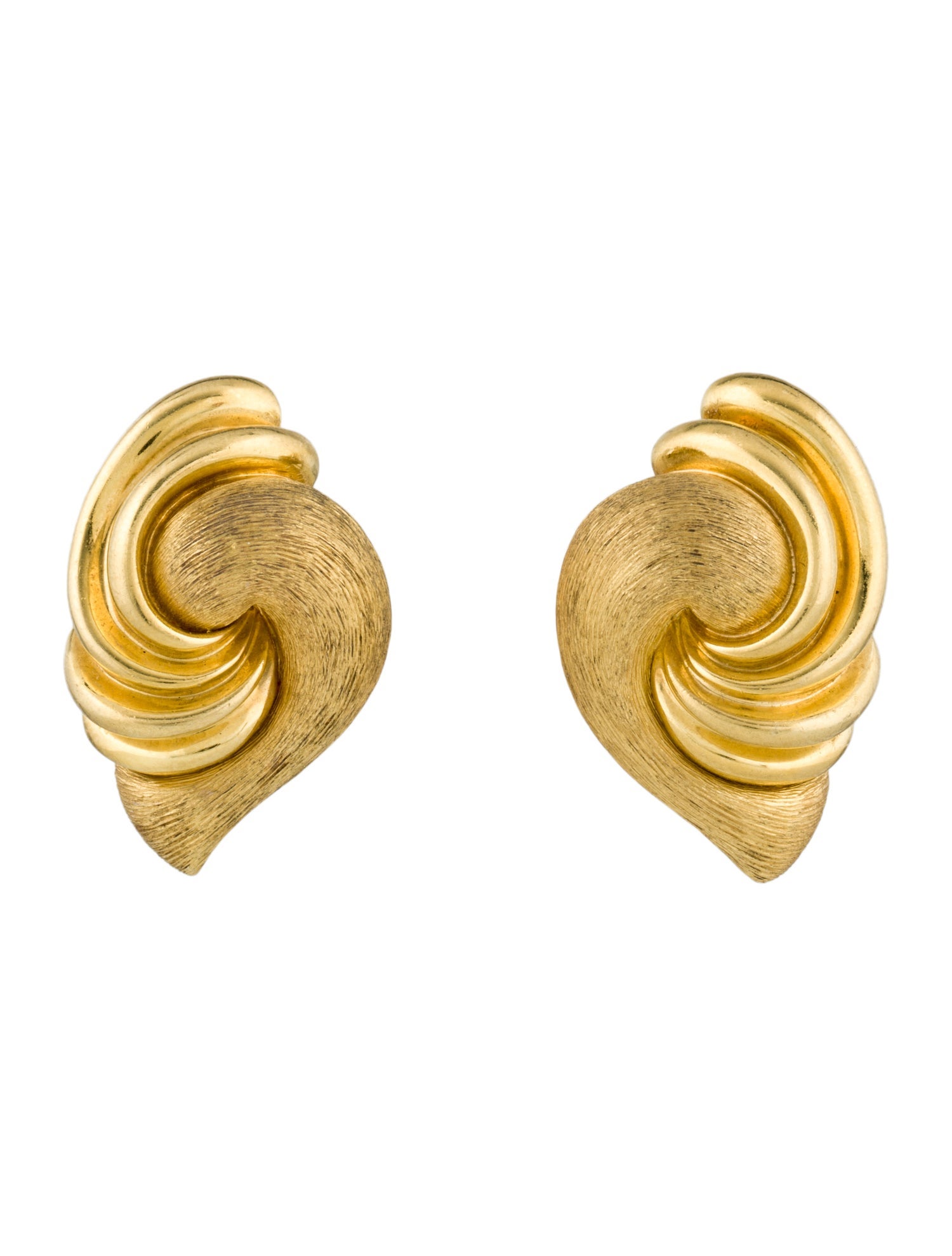 Henry Dunay 18K Sabi Swirl Clip-On Earrings