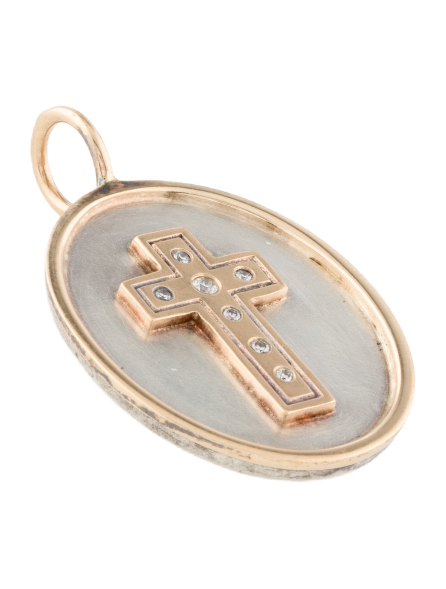 Heather B. Moore Diamond Oval Cross Pendant