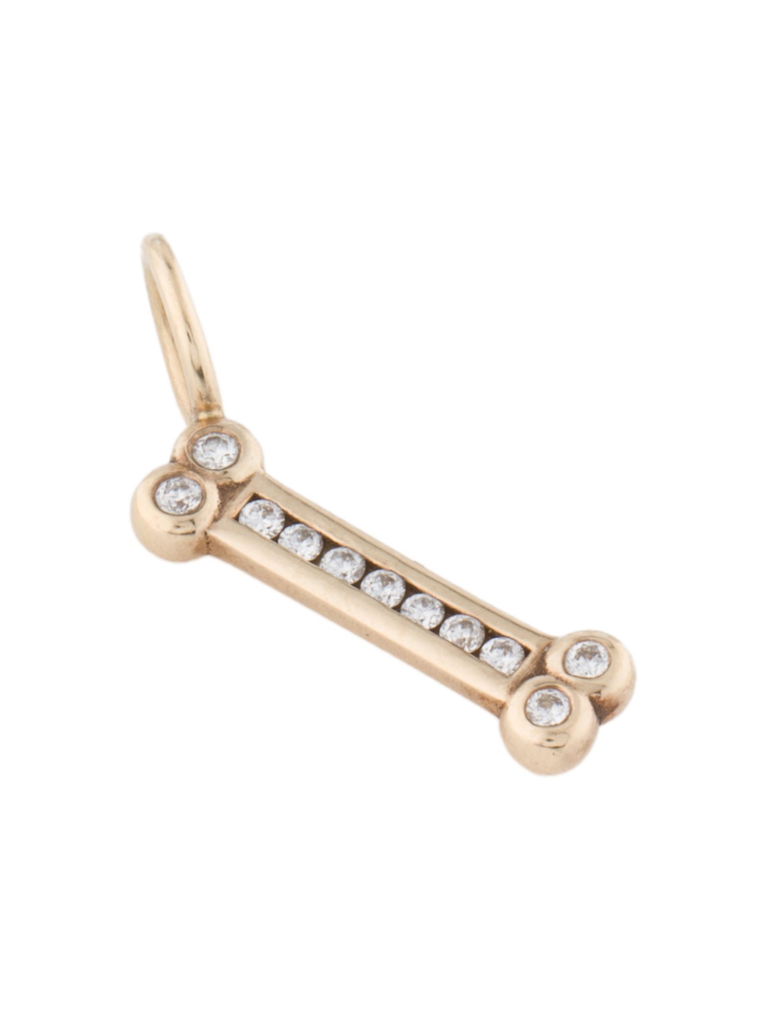 Heather B. Moore 14K Diamond Dog Bone Pendant