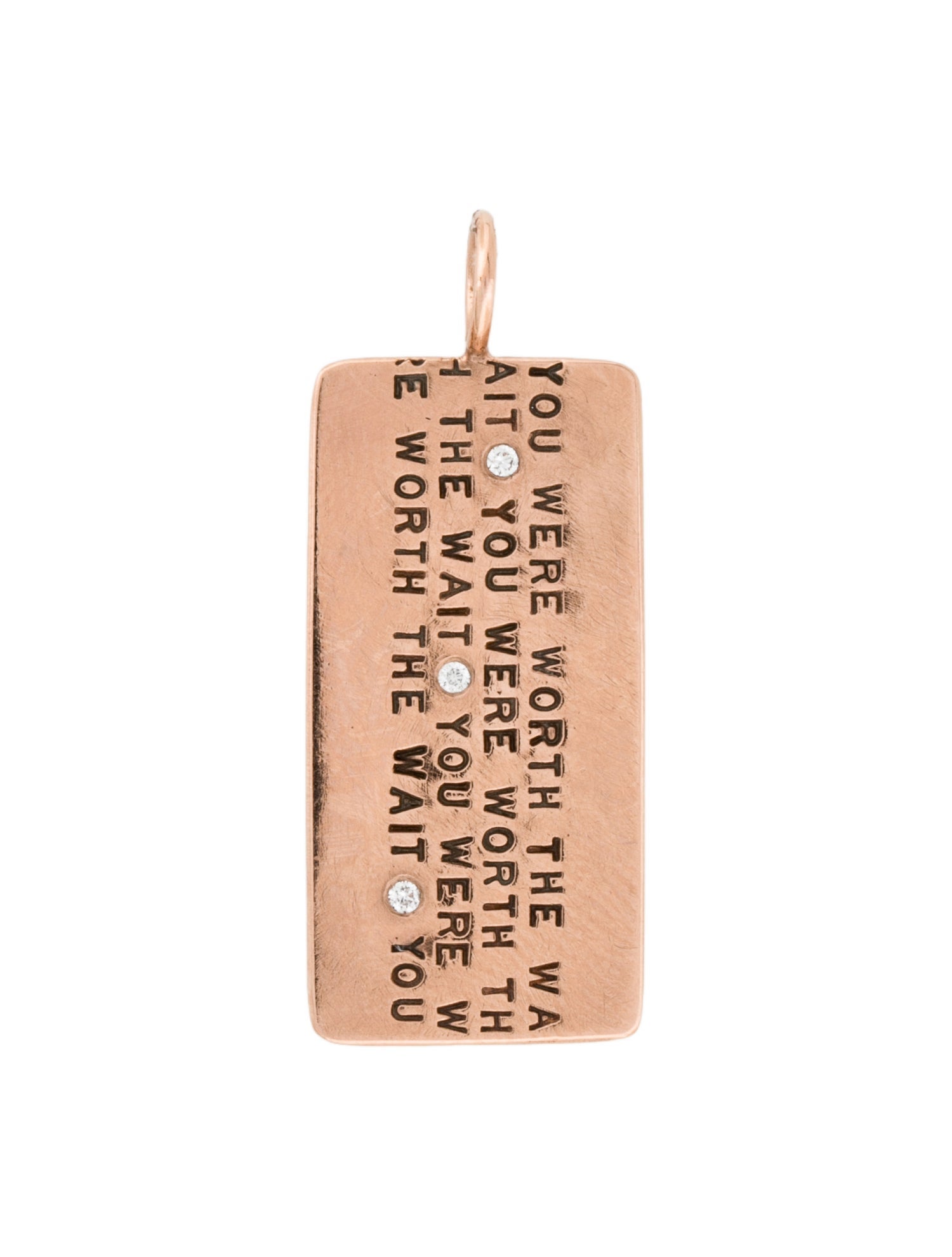 Heather B. Moore 14K Diamond ID Tag Pendant