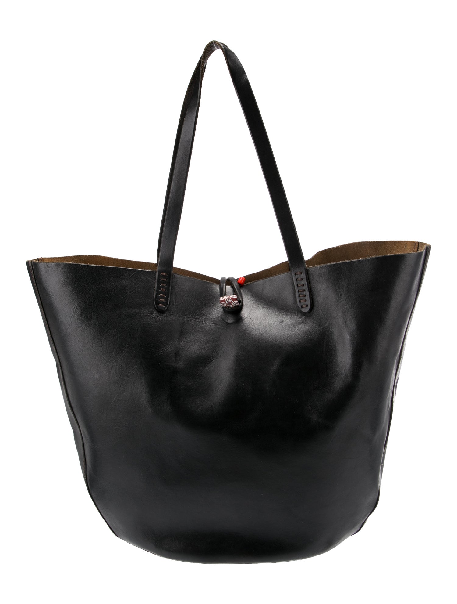 Henry Cuir Leather Tote Bag Black Totes Handbags HEC21853 The RealReal