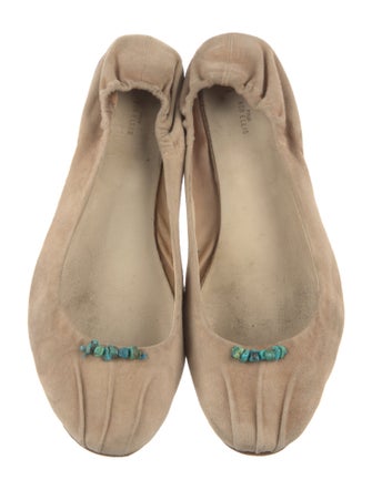 Henry Cuir Suede Beaded Accents Ballet Flats