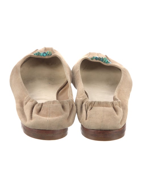 Henry Cuir Suede Beaded Accents Ballet Flats