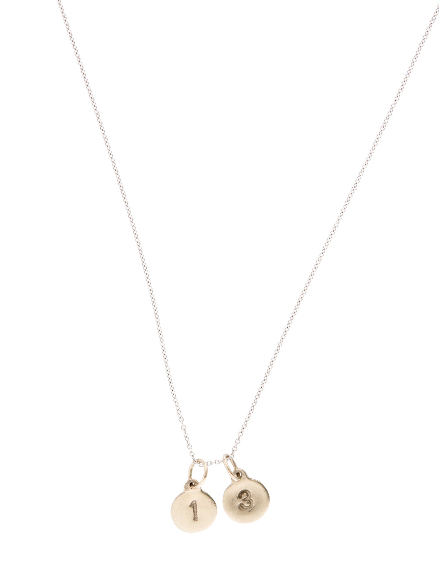 Helen Ficalora 14k Number Charm Pendant Necklace