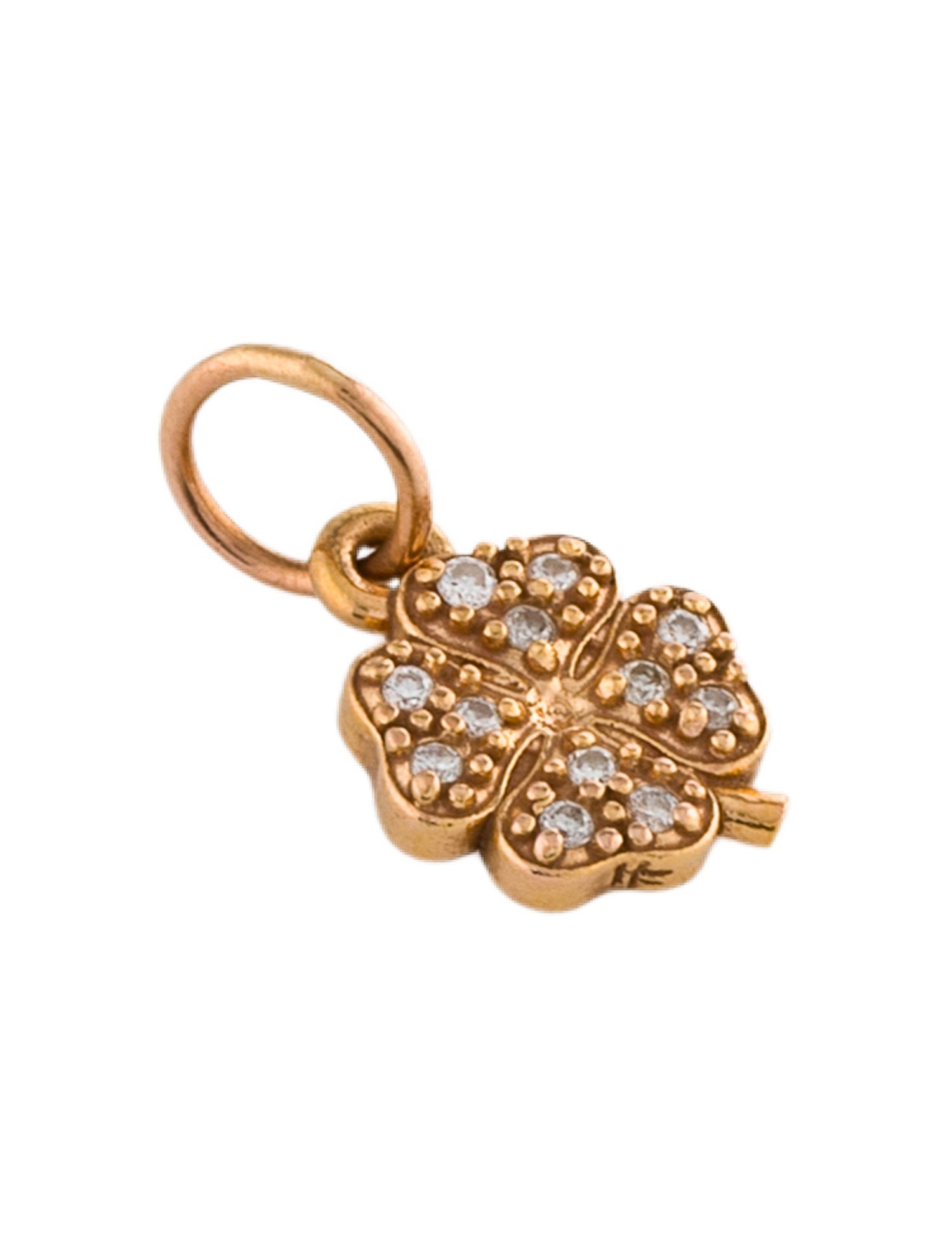 Helen Ficalora 14K Diamond Clover Pendant