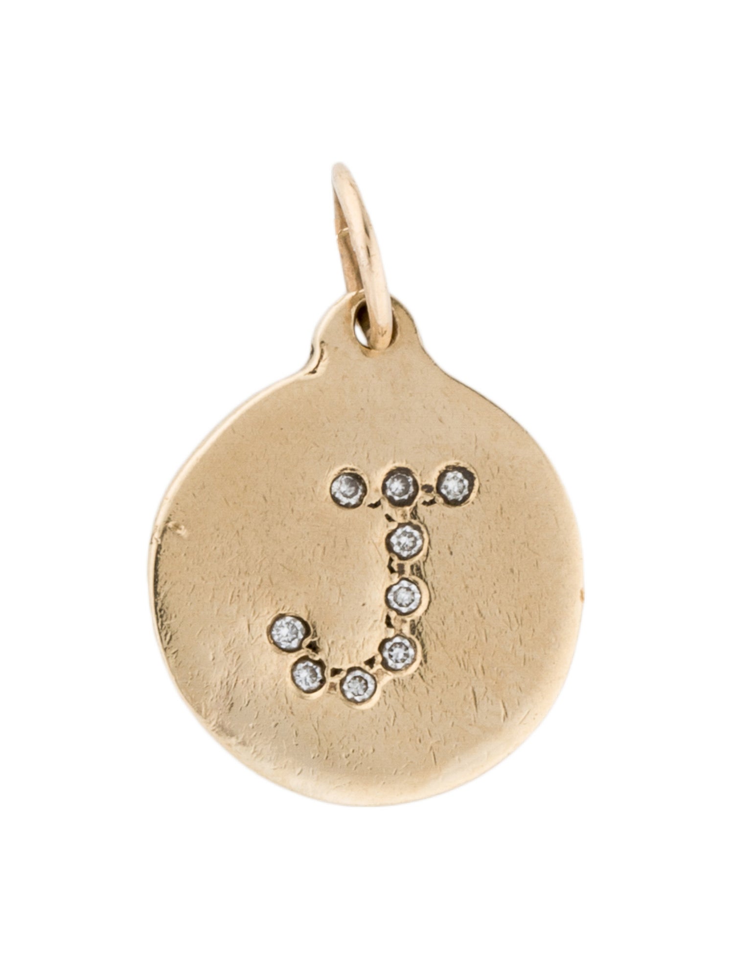 Helen Ficalora 14K Diamond 'J' Initial Disc Pendant