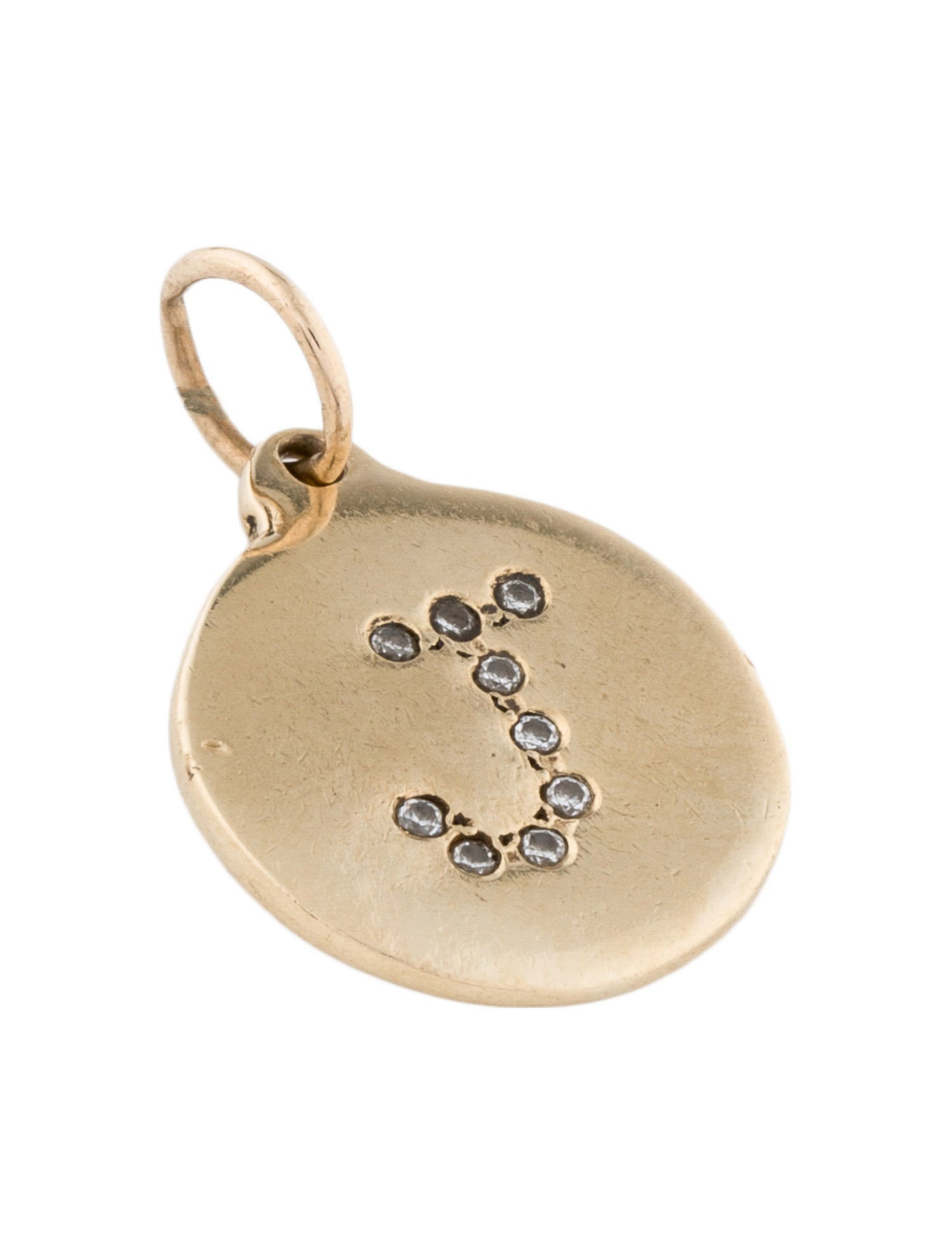 Helen Ficalora 14K Diamond 'J' Initial Disc Pendant
