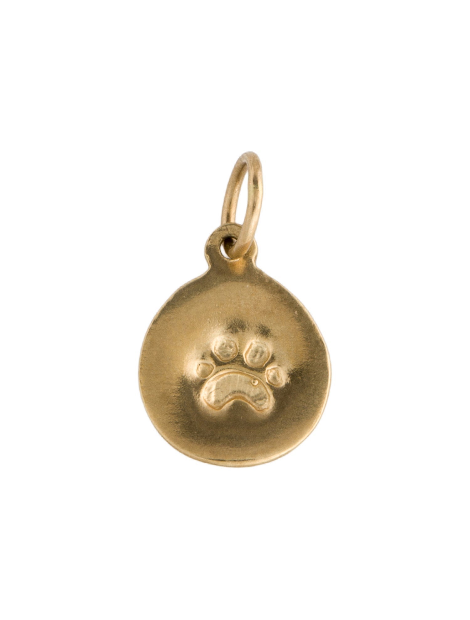 Helen Ficalora 14K Small Paw Print Disk Charm