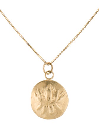 Helen Ficalora 14K Lotus Repousse Charm Pendant Necklace