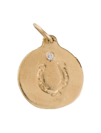 Helen Ficalora 14K Diamond Horseshoe Disk Charm