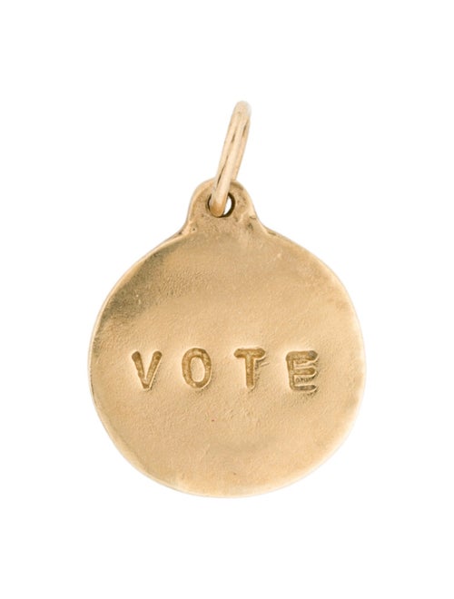 Helen Ficalora 14K 'VOTE' Disk Charm