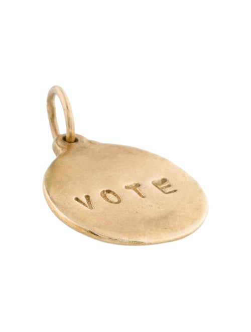 Helen Ficalora 14K 'VOTE' Disk Charm