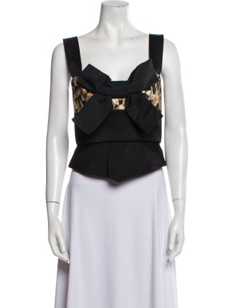 Hellessy Square Neckline Sleeveless Crop Top