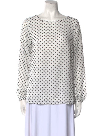 Hellessy Printed Bateau Neckline Blouse