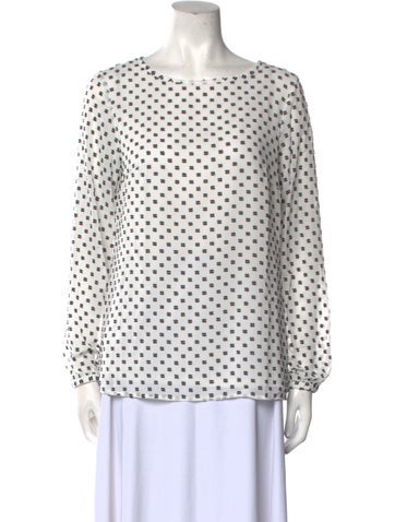 Hellessy Tops Printed Bateau Neckline Blouse US 2 | XS