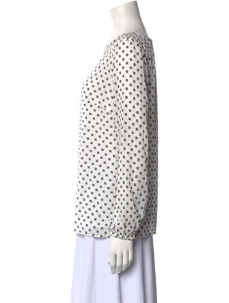 Hellessy Printed Bateau Neckline Blouse