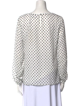 Hellessy Printed Bateau Neckline Blouse
