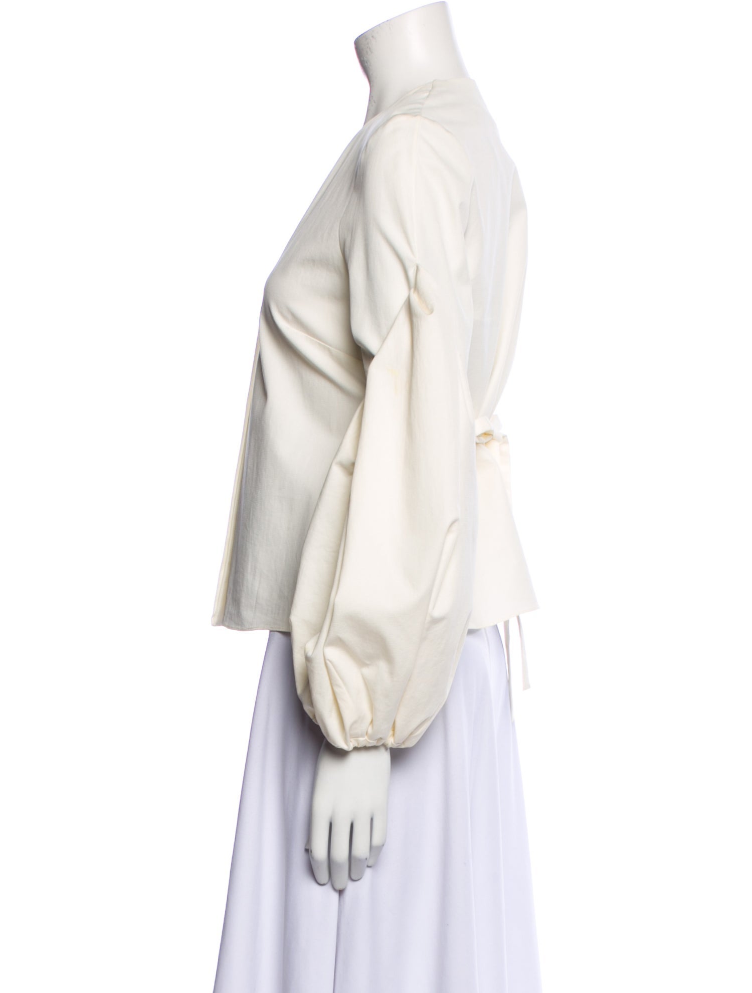 Hellessy Plunge Neckline Long Sleeve Blouse