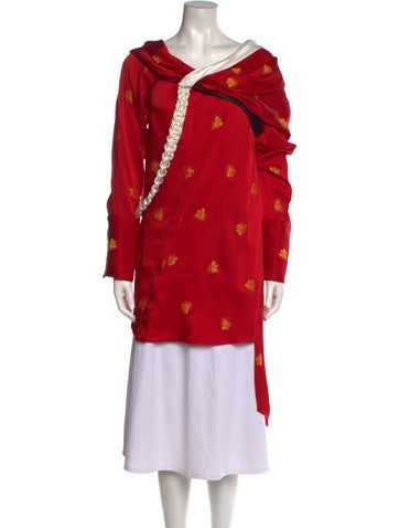 Hellessy Tops Printed Cowl Neck Tunic XS