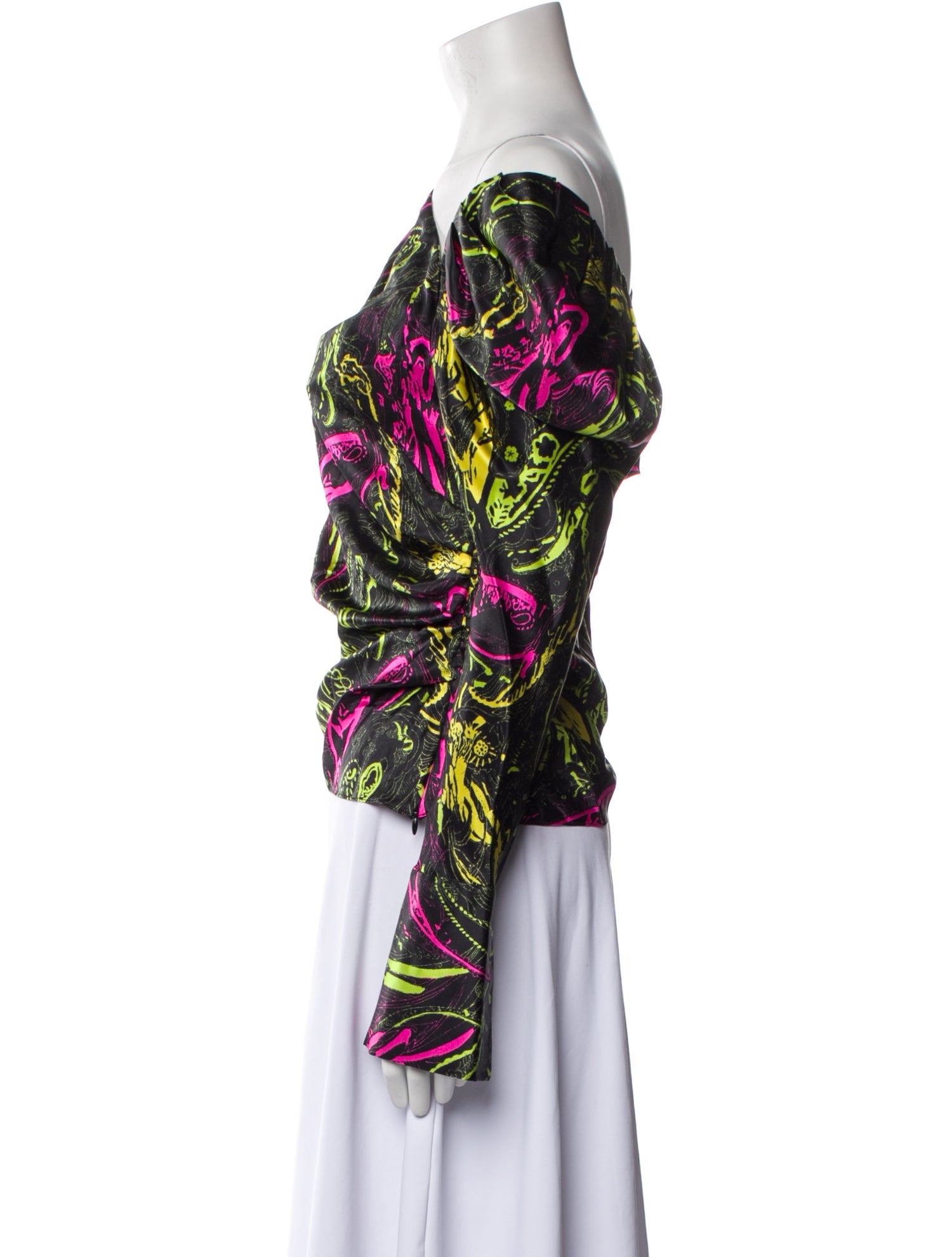 Hellessy Printed One-Shoulder Blouse