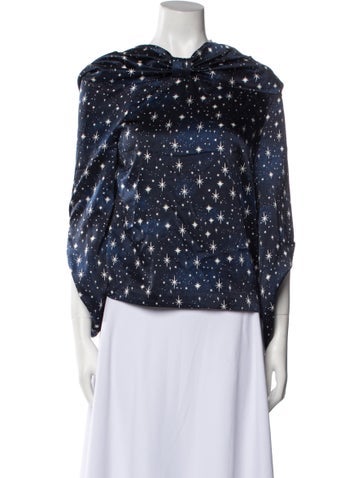 Hellessy Tops Printed Cowl Neck Blouse S