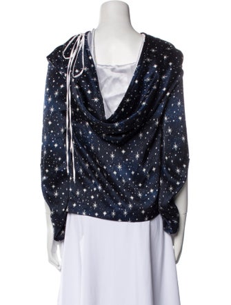 Hellessy Printed Cowl Neck Blouse