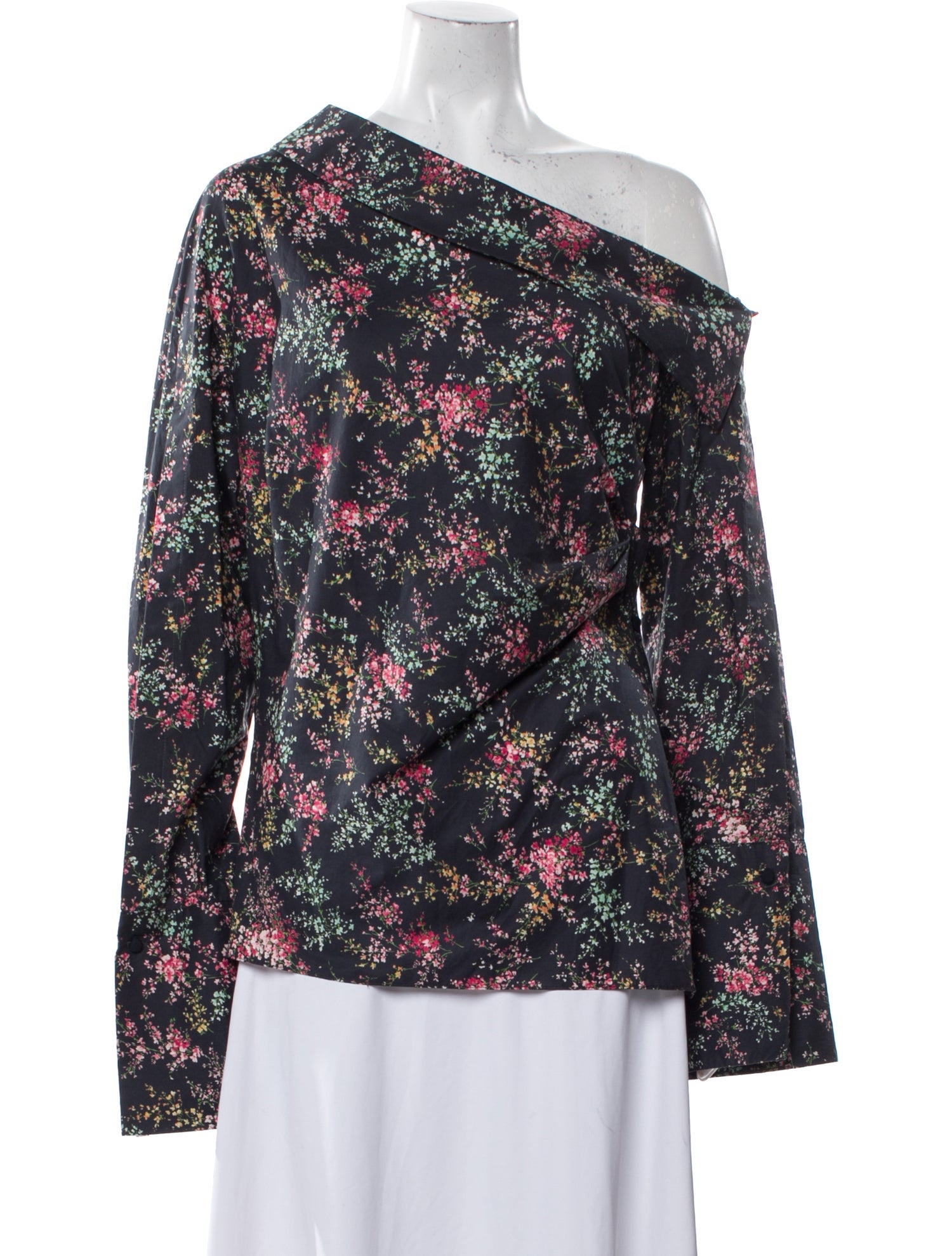 Hellessy Floral Print Off-The-Shoulder Blouse