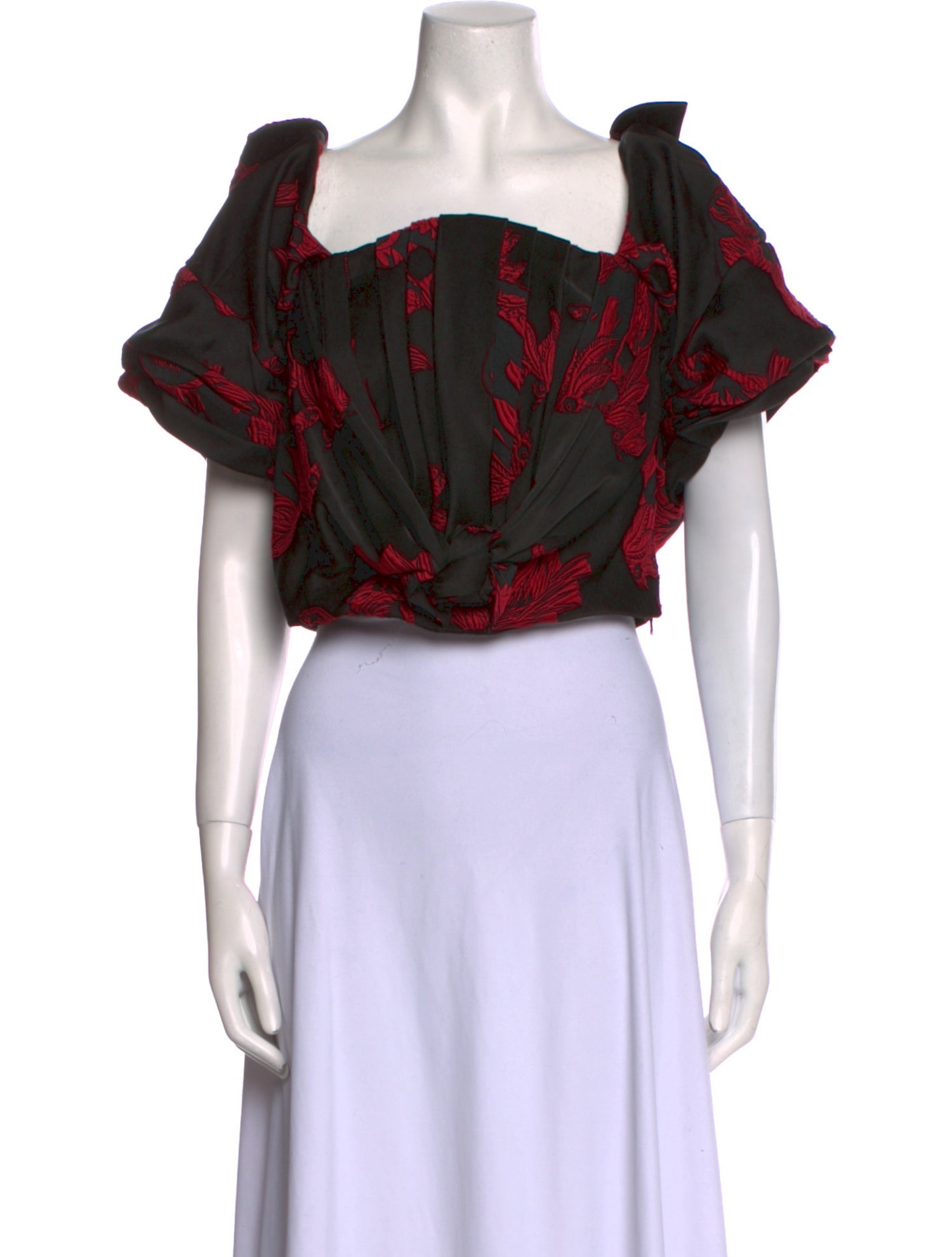 Hellessy Printed Square Neckline Crop Top