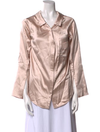 Hellessy Silk V-Neck Button-Up Top