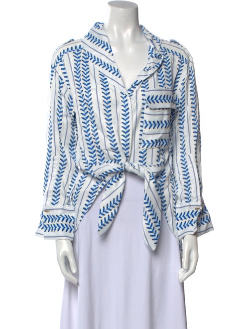 Hellessy Printed V-Neck Button-Up Top