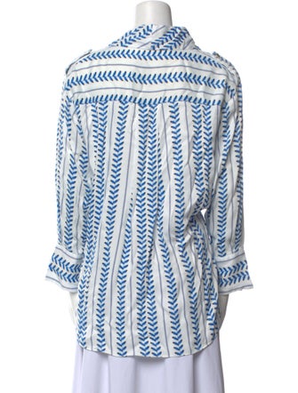 Hellessy Printed V-Neck Button-Up Top