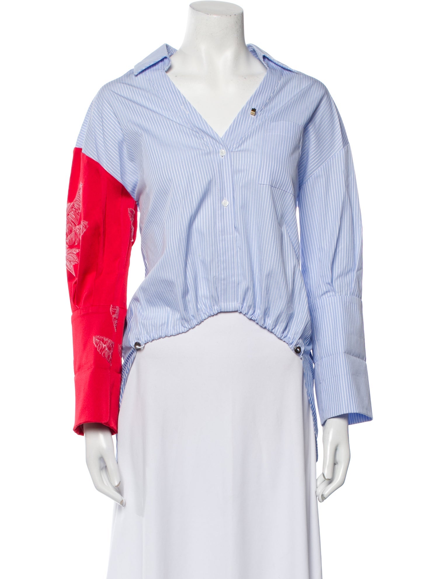 Hellessy Striped V-Neck Crop Top