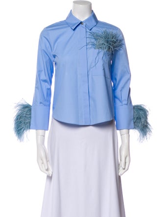 Hellessy Three-Quarter Sleeve Button-Up Top