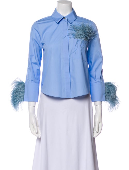 Hellessy Three-Quarter Sleeve Button-Up Top