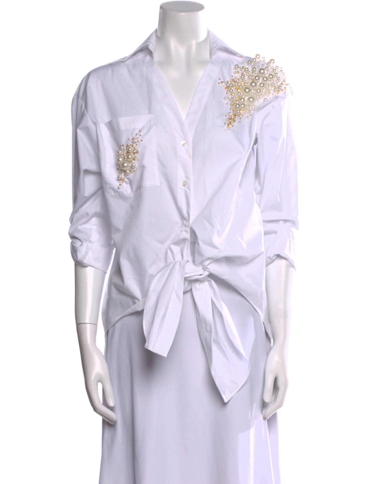 Hellessy V-Neck Three-Quarter Sleeve Blouse