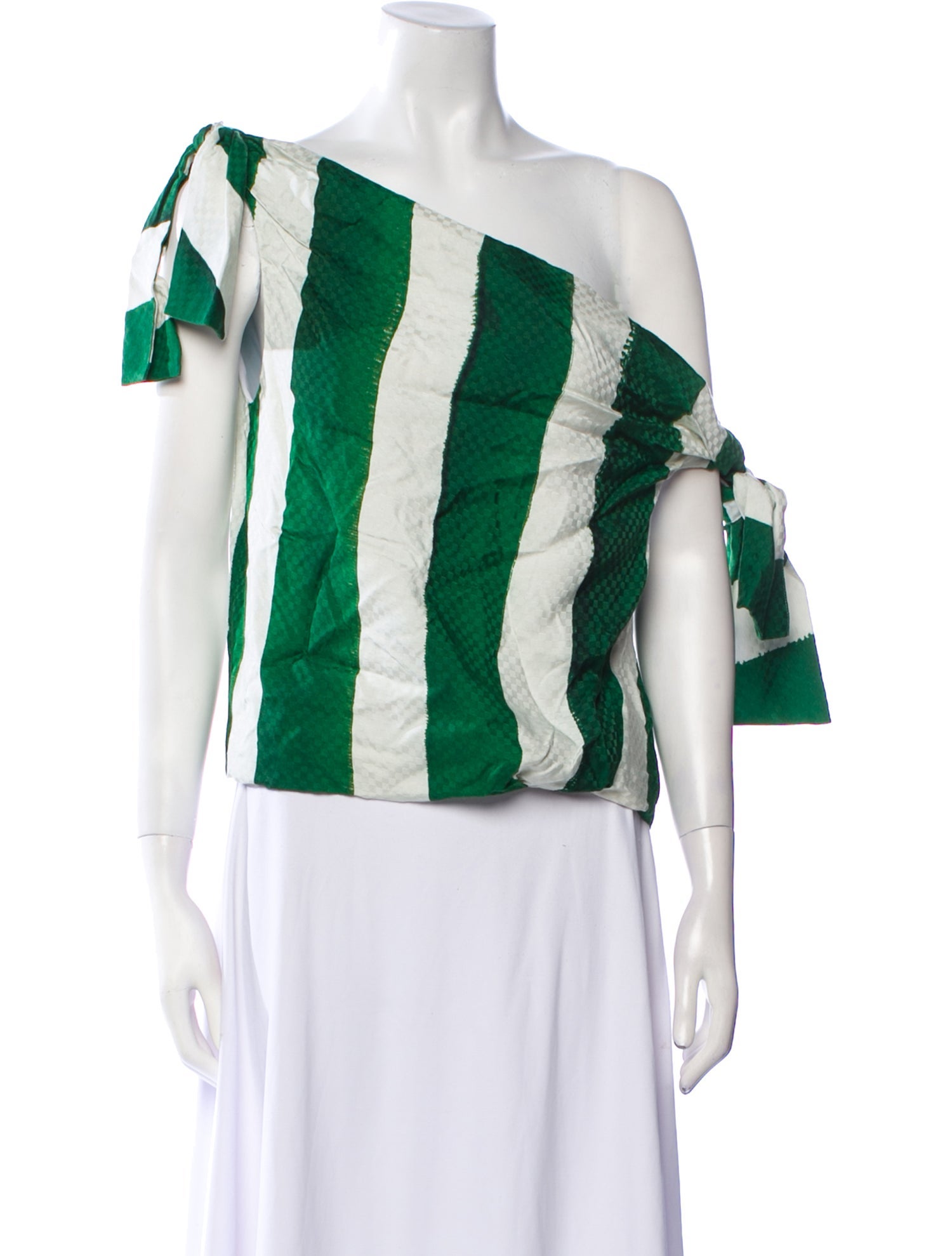 Hellessy Striped Asymmetrical Crop Top