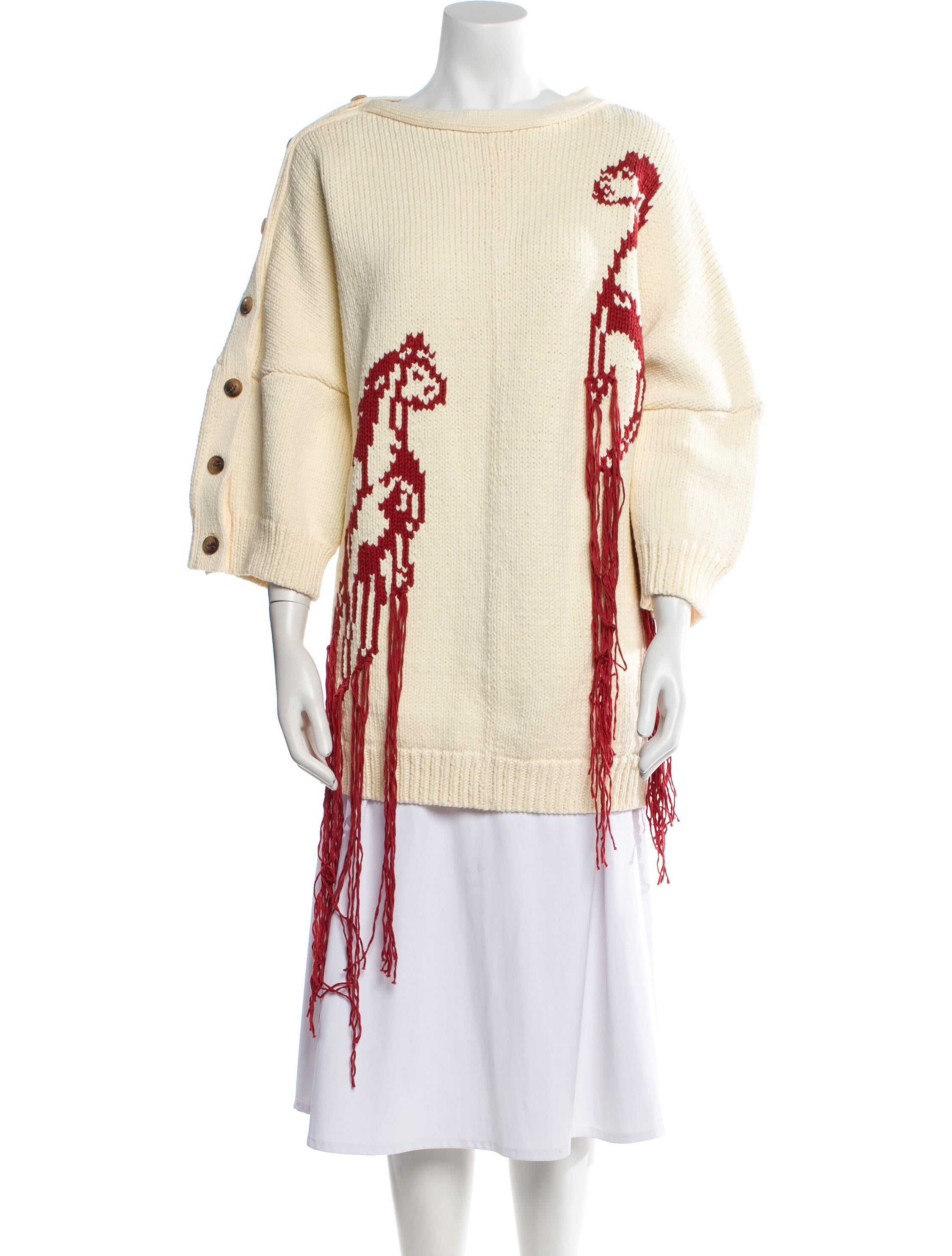 Hellessy Patterned Bateau Neckline Sweater w/ Tags