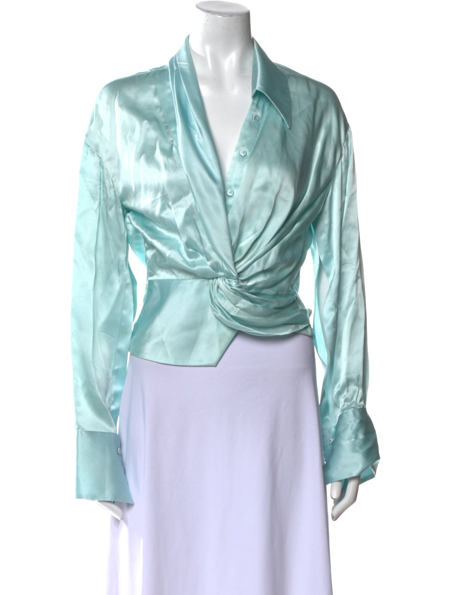 Hellessy Silk Long Sleeve Crop Top