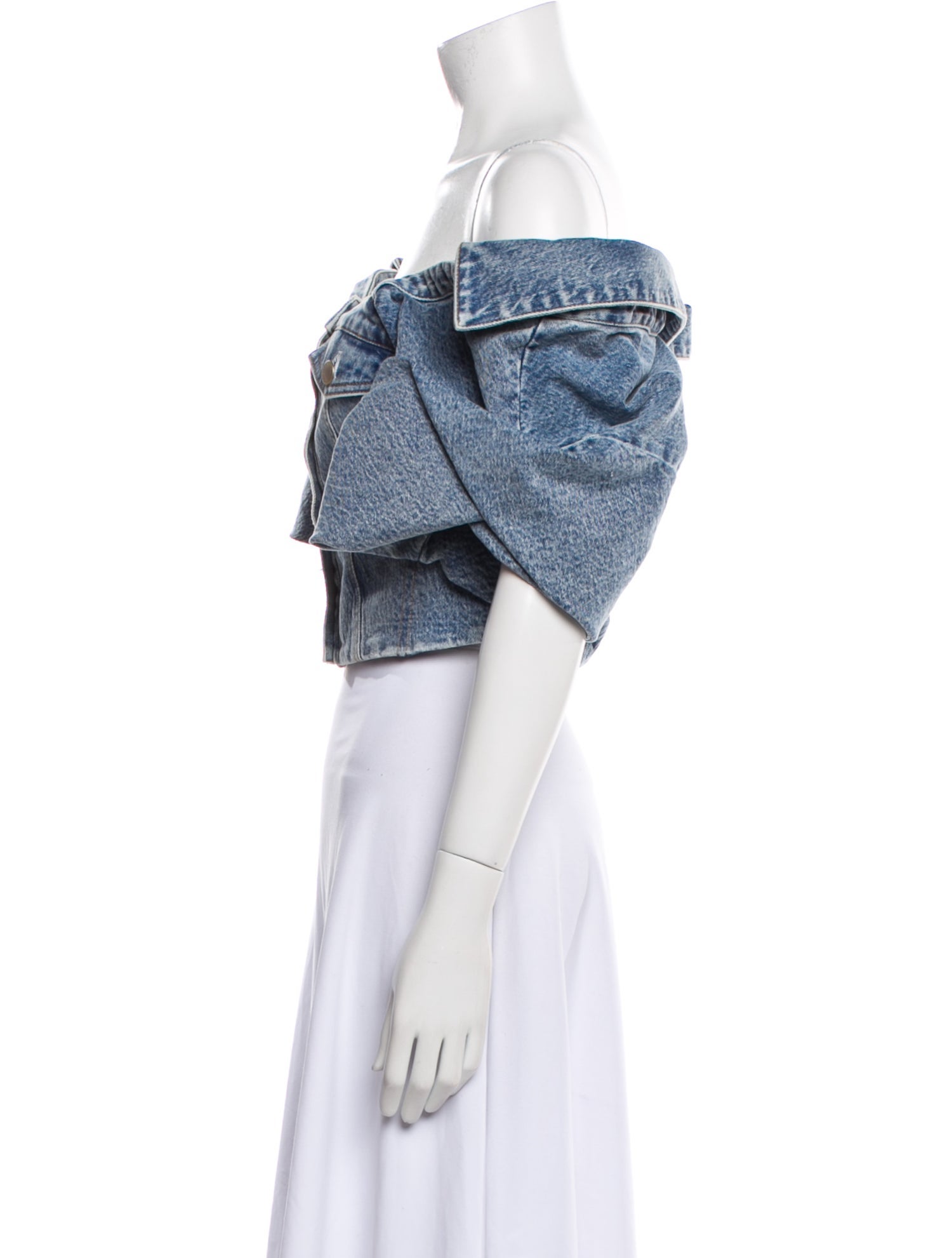 Hellessy Printed Off-The-Shoulder Crop Top