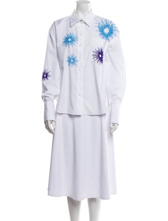 Hellessy Printed Long Sleeve Button-Up Top