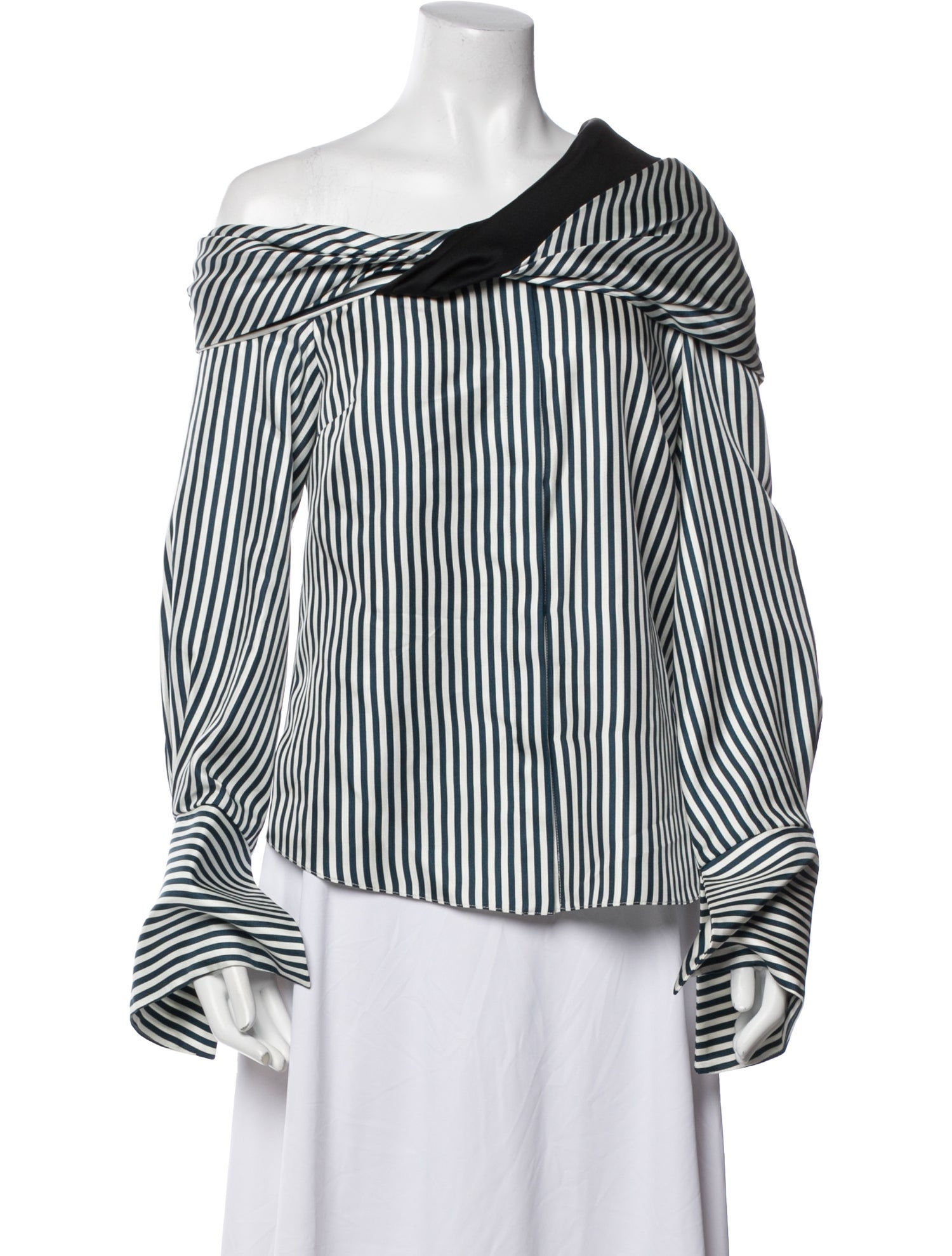 Hellessy Silk Striped Button-Up Top