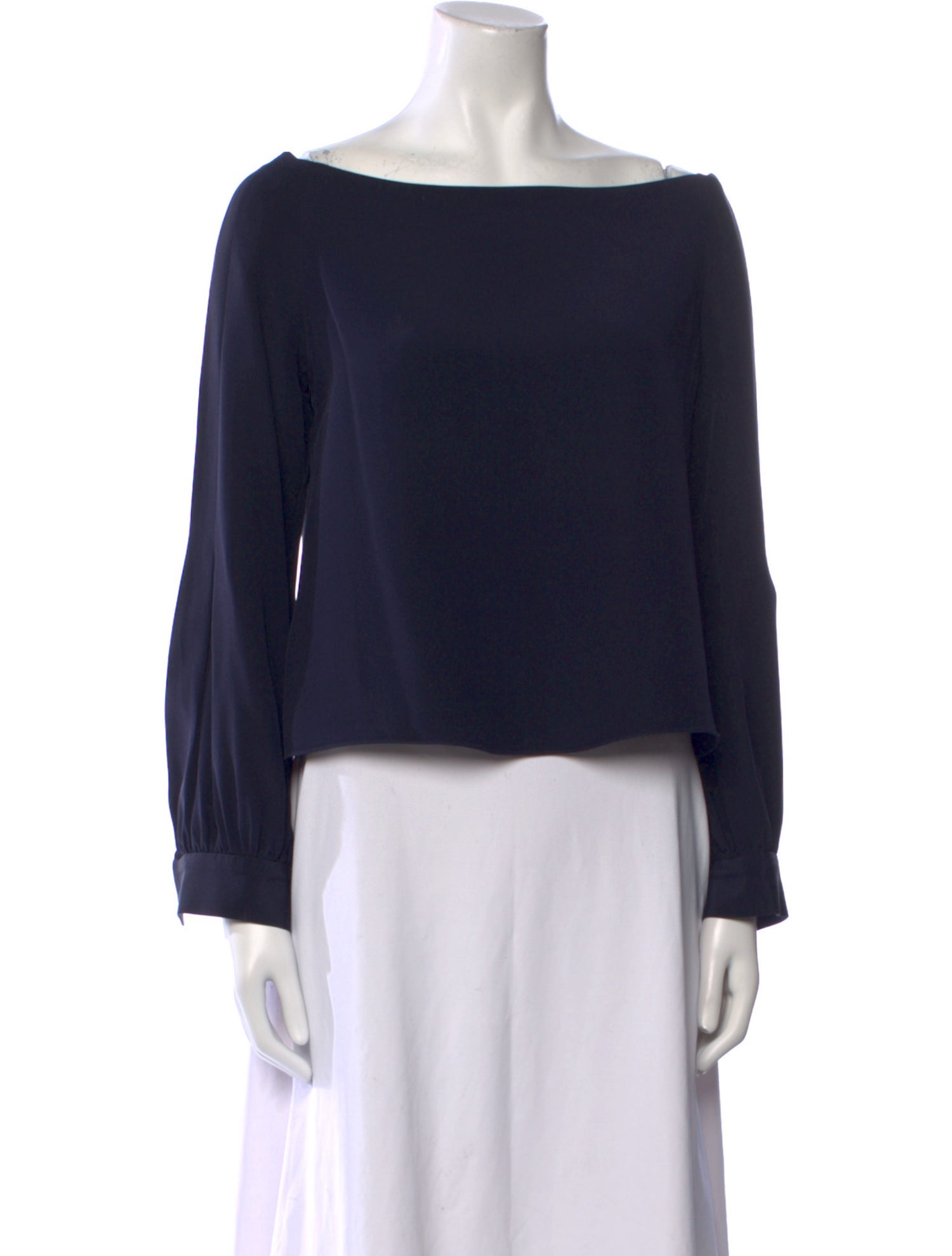 Hellessy Silk Bateau Neckline Crop Top