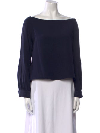 Hellessy Silk Bateau Neckline Crop Top